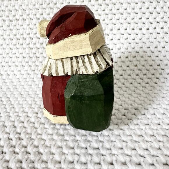 Signed RJ Zeit ‘96 Carved Wood Folk Art Primtive Santa Glasses Figurine - Picture 3 of 5